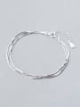 S925 silver simple multi layer jadoku  bracelet