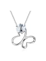 Fashion Hollow Butterfly Swarovski Crystal 925 Silver Necklace