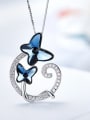 2018 2018 S925 Silver Butterfly Shaped Necklace