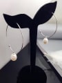 Oval Freshwater Pearl Hoop hoop earring