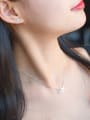 S925 silver hollow small plane necklace