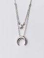 Temperament Moon Shaped S925 Silver Sweater Chain