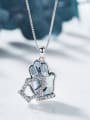 Personalized Tiny Gloves Swarovski Crystal Necklace