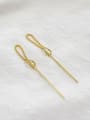 Simple Slim Chain Silver Gold Plated Line Earrings