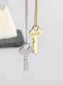 925 Sterling Silver With 18k Gold Plated Classic Key Necklaces