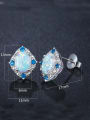 Opal Stone Zircon stud Earring