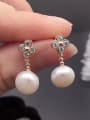 Freshwater Pearl Flower shaped drop earring