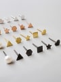 Sterling Silver six piece asymmetric Mini Stud Earrings (multiple shapes four colors optional)