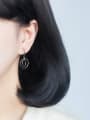 Personality Hollow Round Shaped S925 Silver Drop Earrings