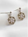 Sterling silver fashion micro-inlaid snowflake zircon earrings