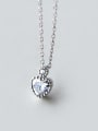 Fashion Heart Shaped Zircon S925 Silver Necklace