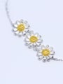 S925 Silver Small Three Daisy Fashion Bracelet