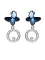 S925 Silver Butterfly-shaped drop earring