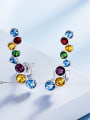 S925 Silver Colorful drop earring