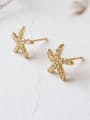 Sterling silver minimalist micro-inlay zricon starfish earrings