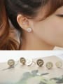 925 Sterling Silver With  Classic Round constellation Stud Earrings