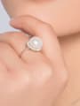 Round Freshwater Pearl Zircon Ring