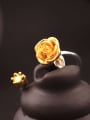 S925 Silver Rose Flowers Opening Ring