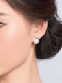 Six-shaped Freshwater Pearl stud Earring