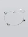 Fresh Adjustable Three Beads Design S925 Silver Foot Jewelry