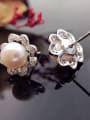 Freshwater Pearl Flower-shaped stud Earring