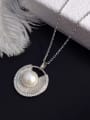 2018 Freshwater Pearl Zircon Round Necklace