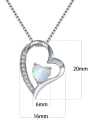 Copper inlaid Zirconia Heart Shaped opal necklace