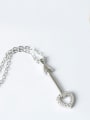 S925 Silver Heart -shape Zircons Necklace