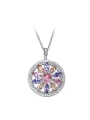 Simple Marquise Zircon Round Silver Necklace