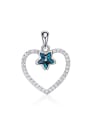 Fashion Star Swarovski Crystal Hollow Heart 925 Silver Pendant