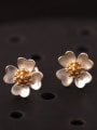 Lovely Flower Color Plated stud Earring