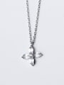 Temperament Flower Shaped Zircon S925 Silver Necklace