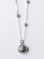 Sterling silver vintage synthetic pearl shell-shape necklace