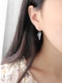 Pure silver temperament minimalist geometric V Earrings