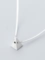 S925 Silver Necklace Pendant female fashion simple geometric conical Necklace temperament personality clavicle chain D4291