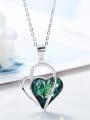 Fashion Swarovski Crystal 925 Silver Heart Pendant