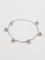 Simple Little Smooth Beads Silver Women Bracelet