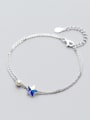 Adjustable Star Shaped Artificial Pearl S925 Silver Bracelet