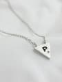 Simple Triangle Letter P Pendant Silver Necklace