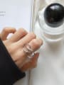 Sterling Silver exaggerated minimalist free size ring