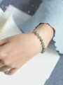 Elegant Green Crystal S925 Silver Band Bracelet