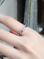 Fashion Two-band Little Bowknot Cubic Zirconias Silver Ring