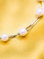 All-match Double Layer Artificial Pearl S925 Silver Bracelet