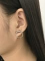 Simple Hollow Round Silver Stud Earrings