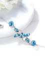 Fashion Little Leaves Blue Swarovski Crystals 925 Silver Bracelet