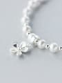 S925 Silver Sweet Pearl Bead Flower Lovely Bracelet