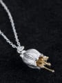 Elegant Bell Flower Pendant 925 Silver Necklace