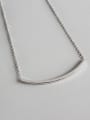 Sterling silver simple fashion square necklace