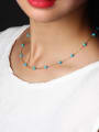 Fashionable Blue Turquoise Clavicle Necklace