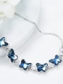 Fashion Little Butterflies Swarovski Crystals 925 Silver Bracelet